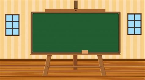 Premium Vector | Blackboard in the middle of the room | Classroom ...