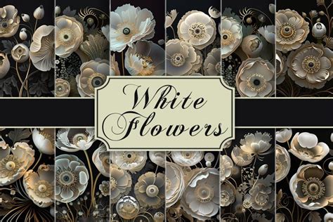 Elegants White Flowers Backgrounds