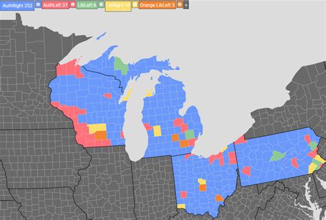 Rust Belt States PCM Quadrant by County : r/YAPms