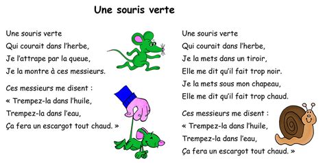 Comptine - Une souris verte ~ La Classe des gnomes