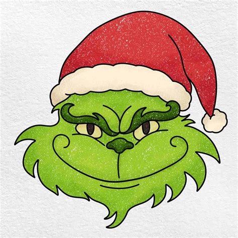 How to Draw the Grinch Face - HelloArtsy