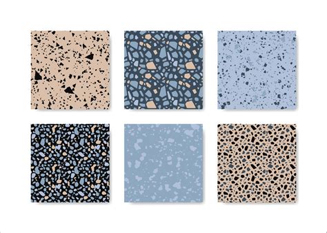 Set of terrazzo seamless patterns. Terrazzo floor pattern. Terrazzo ...