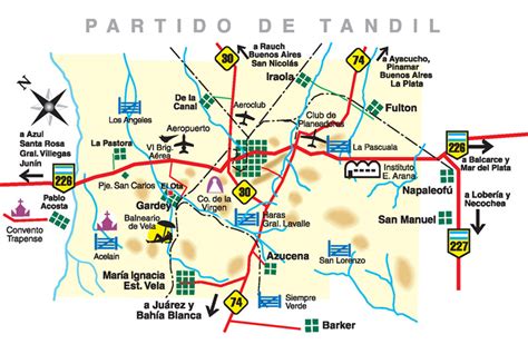 Mapa del Partido de Tandil - Tandil, Buenos Aires - Salidores.com