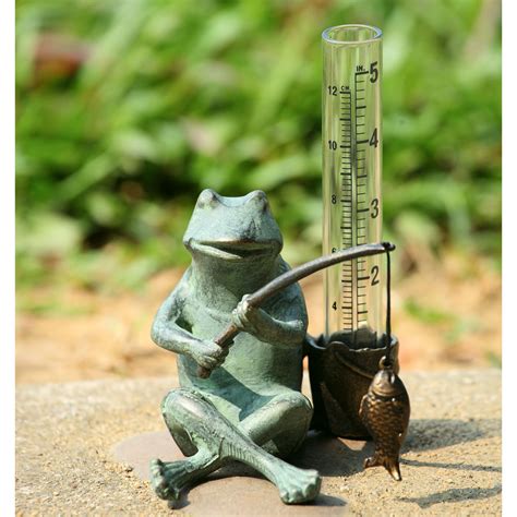 Aluminum Frog Fisherman Rain Gauge 725739334560 | eBay