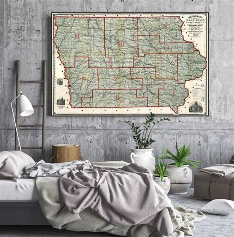 Vintage Map of Iowa Old Iowa Map Historical Iowa Print Iowa - Etsy