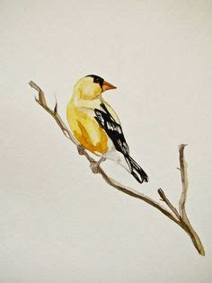 Golden Bird Watercolor Painting Black & Gold by CreatedByStorm, $150.00 ...