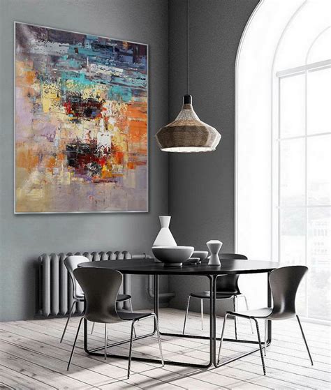 Colorful Large Abstract Wall Art Hand Painted Bright Color Palette ...