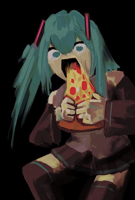 Hatsune Miku Devouring a Pizza Slice | Saturn Devouring His Son | Know ...