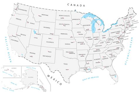 United States Map with Capitals - GIS Geography