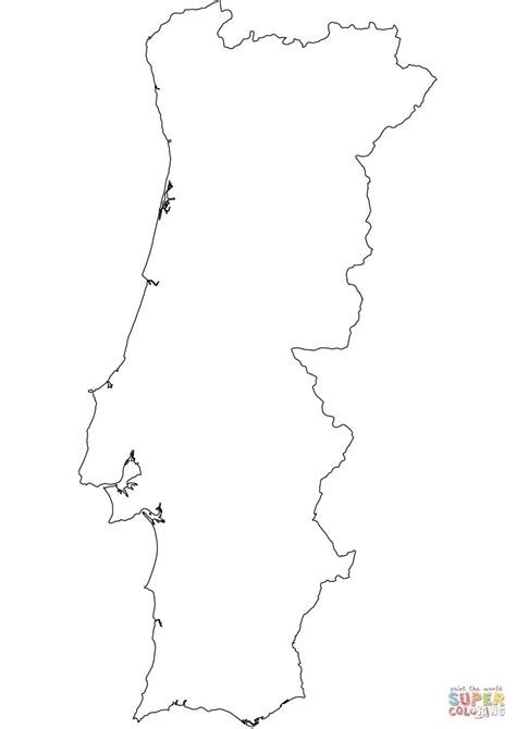 Portugal outline map - Outline map of Portugal (Southern Europe - Europe)