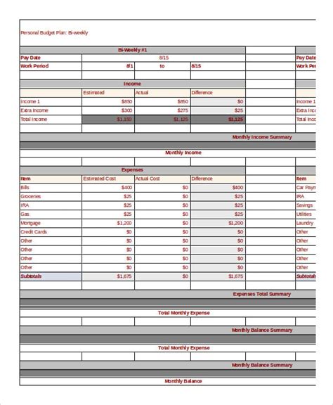 Family Budget Template - 12+ Free Sample, Example, Format | Free ...