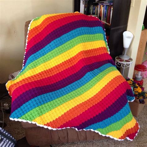 Crochet C2C rainbow blanket | Rainbow blanket, Blanket, Crochet blanket