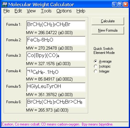 Molecular Weight Calculator