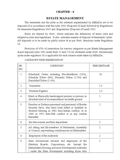 MHADA INFORMATION BOOKLET ENGLISH Chap-6 | PDF | Government | Justice