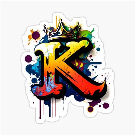 "Graffiti letter K with crown" Sticker by hendeJens | Redbubble