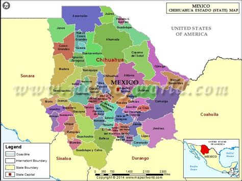 Map Of Chihuahua State Mexico | Coastal Map World