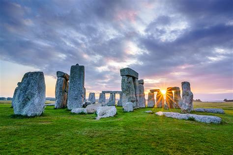 Image England Wiltshire, Stonehenge Sun Nature stone Clouds