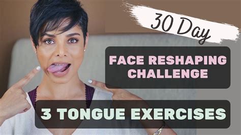 30 DAY FACE RESHAPING CHALLENGE/ 3 TONGUE EXERCISES | Face exercises ...