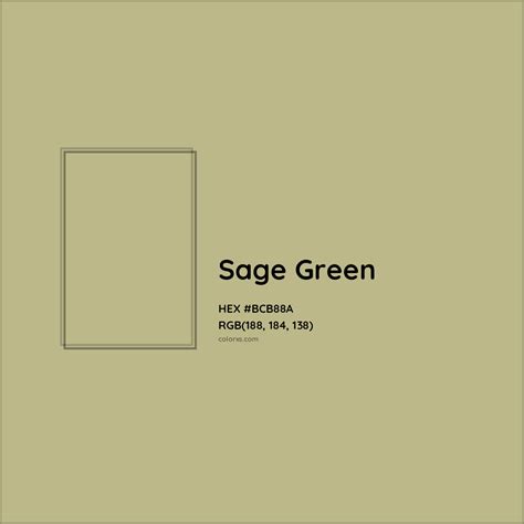 Sage Green Complementary or Opposite Color Name and Code (#BCB88A ...