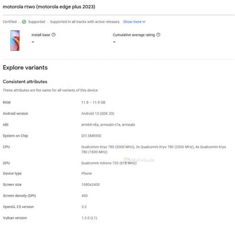 Moto Edge+ 2023 Specifications Revealed by Google Play Console Listing ...