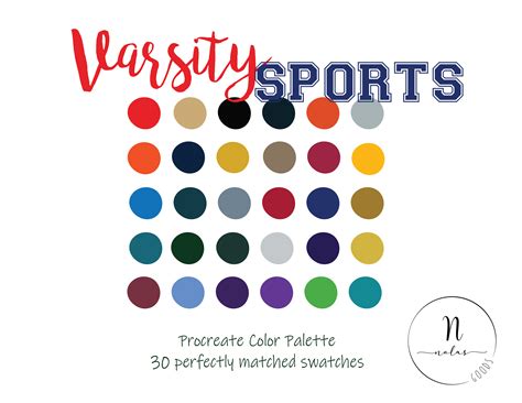 Procreate Color Palette Varsity Sports Digital Color - Etsy