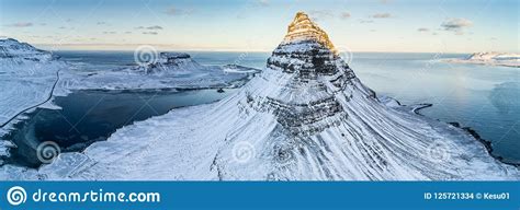 Famous Kirkjufell Mountain in Winter, Iceland Stock Photo - Image of ...