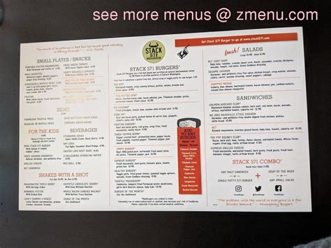 Online Menu of Stack 571 Burger & Whiskey Bar Restaurant, Bothell ...