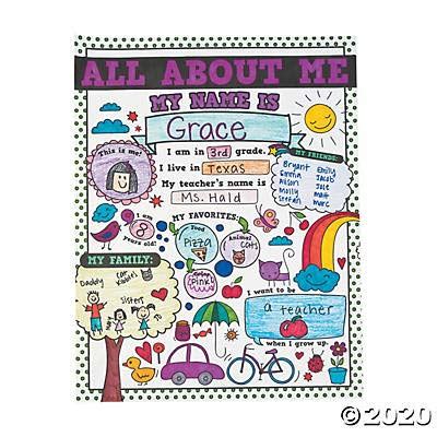 Buy All About Me Poster - 30 Color-Me Activities - Kids Educational ...