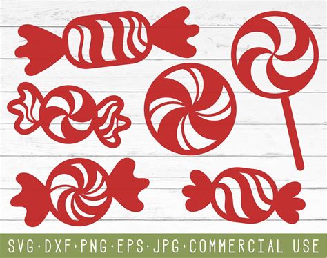 Holiday Candy SVG Silhouette Designs Instant Download | Etsy