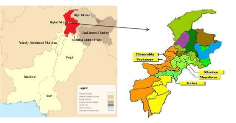 Map of the Peshawar and its adjacent areas, Khyber Pakhtunkhwa (KP ...