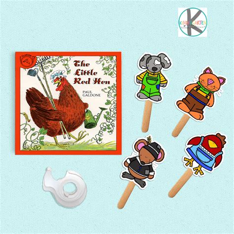 FREE Little Red Hen Characters Printable Puppets