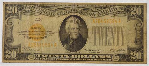 Series 1928 $20 Dollars Gold Certificate Washington, D.C. - Redeemable ...