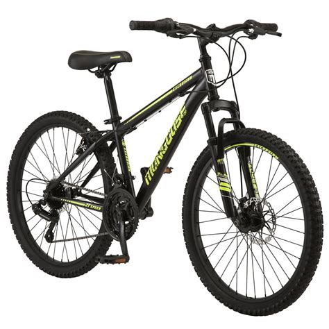 Mongoose Excursion Mountain Bike, 24-inch wheel, 21 speeds, black ...