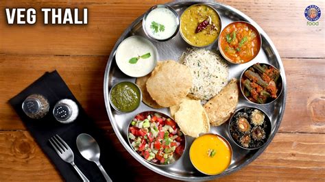 Veg Thali Recipe | Bhindi Do Pyaaza, Aamras, Kachumber Salad, Chaas ...