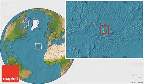 Satellite Location Map of Ponta Delgada