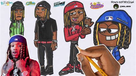 DRAW KING VON IN 4 STYLES !! - YouTube