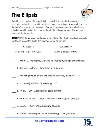 Ellipsis Worksheets - 15 Worksheets.com