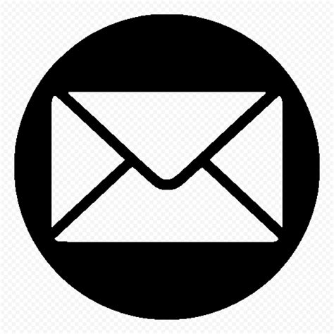 Download Letter Email Round Black Icon PNG | Citypng