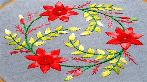 Fashionable But Easy Red Flower Embroidery,Cross stitch Flower ...