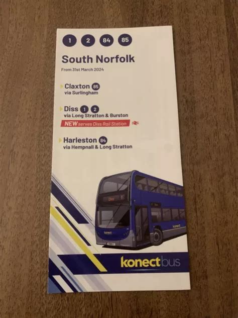 KONECTBUS: SOUTH Norfolk routes timetable March 2024 edition EUR 2,31 ...