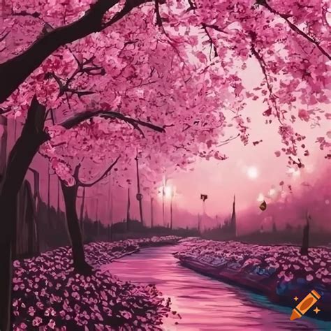 Cherry blossom album cover on Craiyon