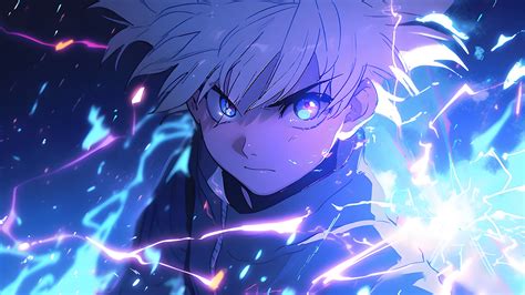 Hunter x Hunter Killua Zoldyck Lightning Desktop Wallpaper in 4K