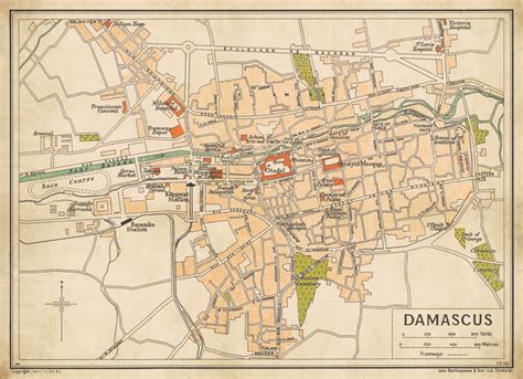 Damascus Old Map Historical Map Print Available on Paper or | Etsy