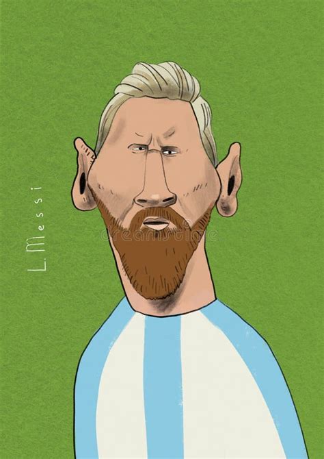 Messi Caricature editorial stock photo. Illustration of ball - 25591328