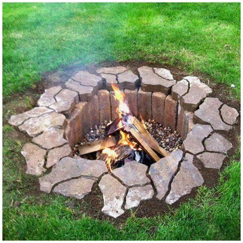 Fire pit... Dig hole about 2-3 feet deep and line bottom of pit with ...