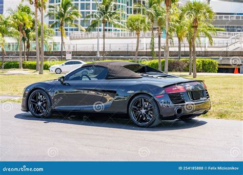 Photo of an Audi R8 Spyder Black Interior and Exterior Editorial Stock ...