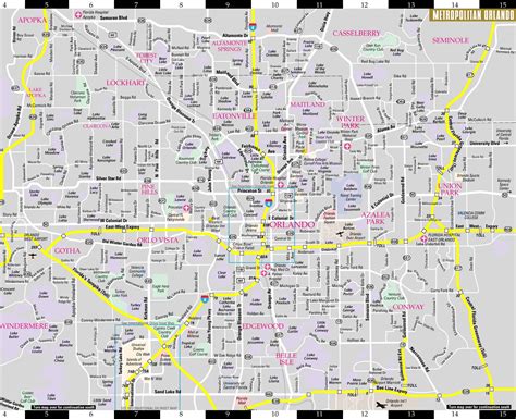 Orlando neighborhoods map - Map of Orlando neighborhoods (Florida - USA)