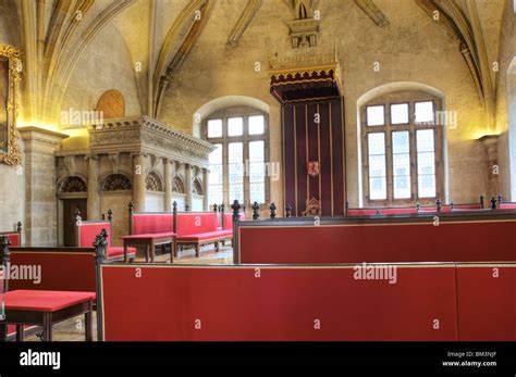 Old Royal Palace, Diet Hall ,Prague castle - interior Stock Photo - Alamy