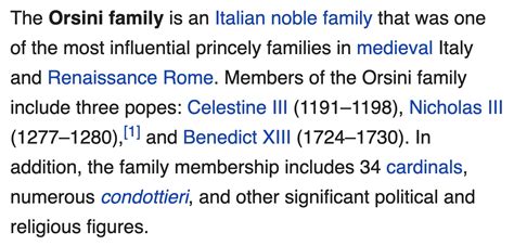 The Orsini Family, rumored to be the most powerful family in the ...