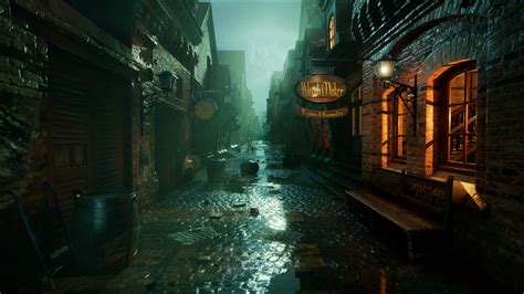 Download Mysterious Dark Alley at Night Wallpaper | Wallpapers.com